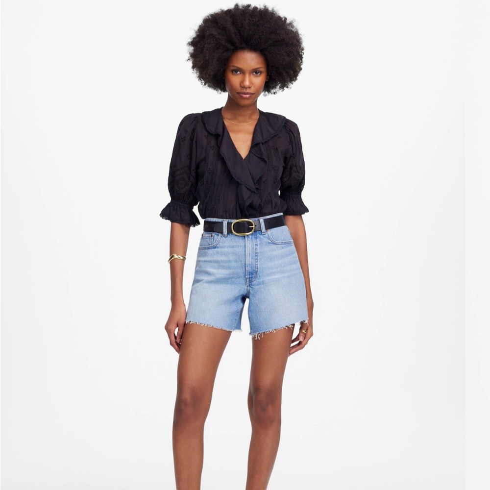 the perfect vintage mid length jean short in alto